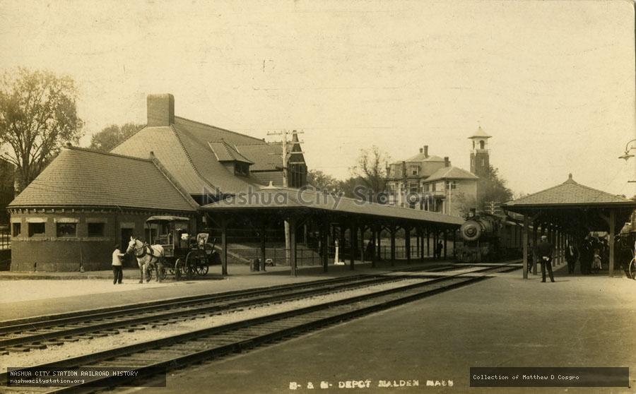 Postcard: Boston & Maine Depot, Malden, Massachusetts